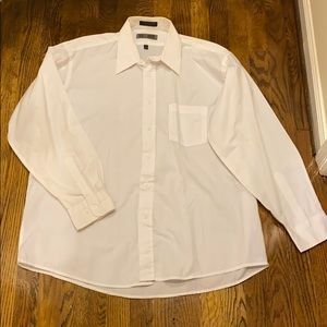 Men’s XL 17 34 35 White Button Down Dress Shirt